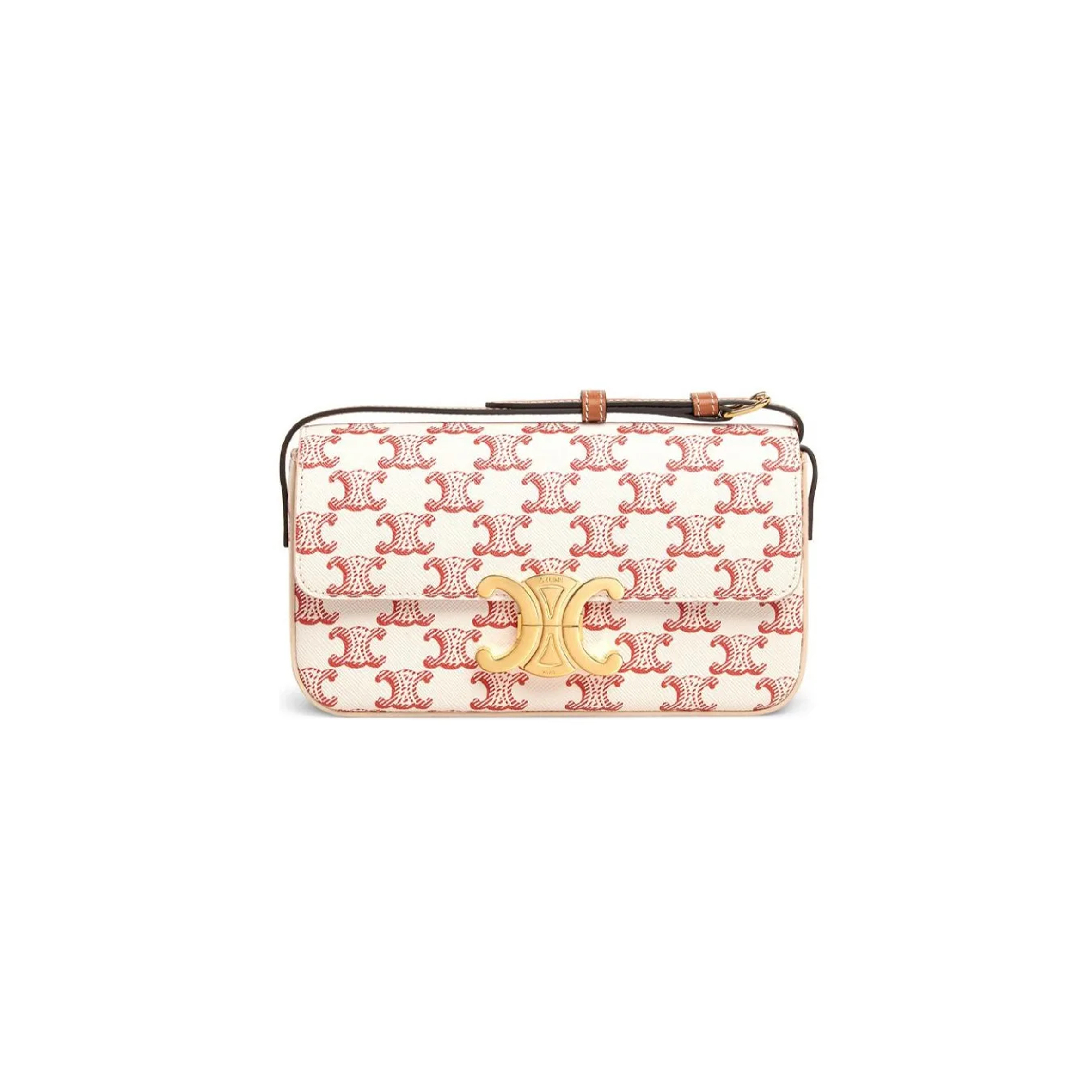 Ce**e shoulder bag claude in triomphe canvas and calfskin 194142cuz.27ed (20*10*4cm)
